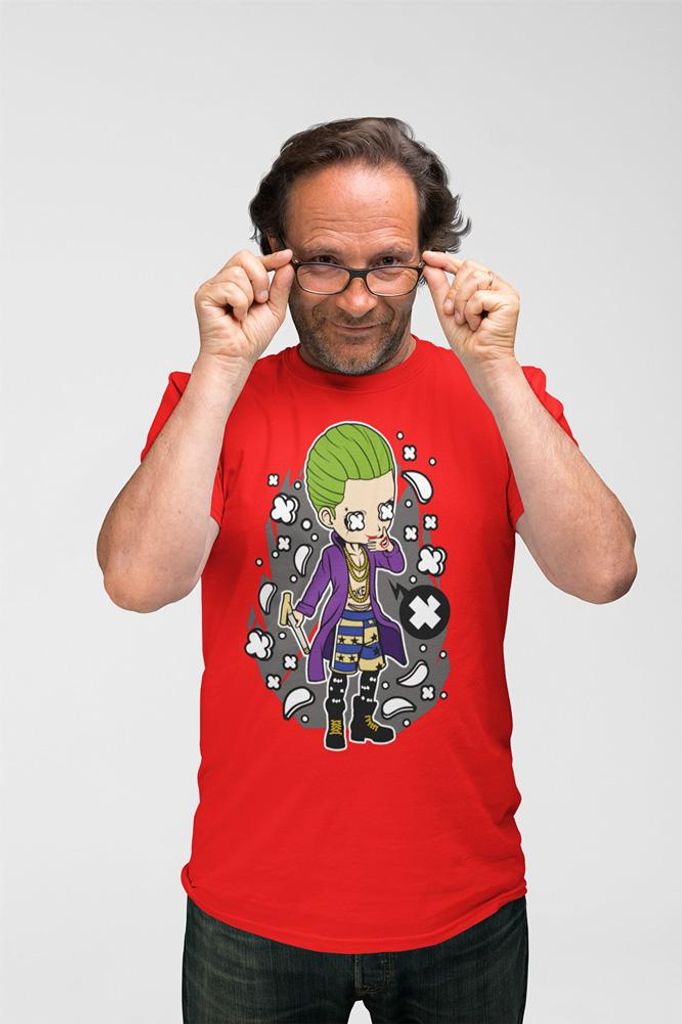 D&B Uni Polo PC00057 Joker Suicide Squad Rot-Größe XL