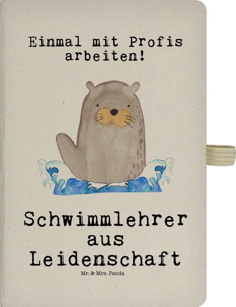 Mr. & Mrs. Panda Kladde Schwimmlehrer Leidenschaft - Transparent - Geschenk, notizbuch, Spruch, Adressbuch, Tagebuch, Schwimmbad, Schwimmverein, Jo...