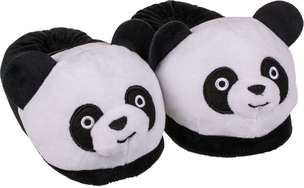 Panda Kuschel Hausschuhe schwarz/weiß Gr. 31 - 42 Fun Produktbild 