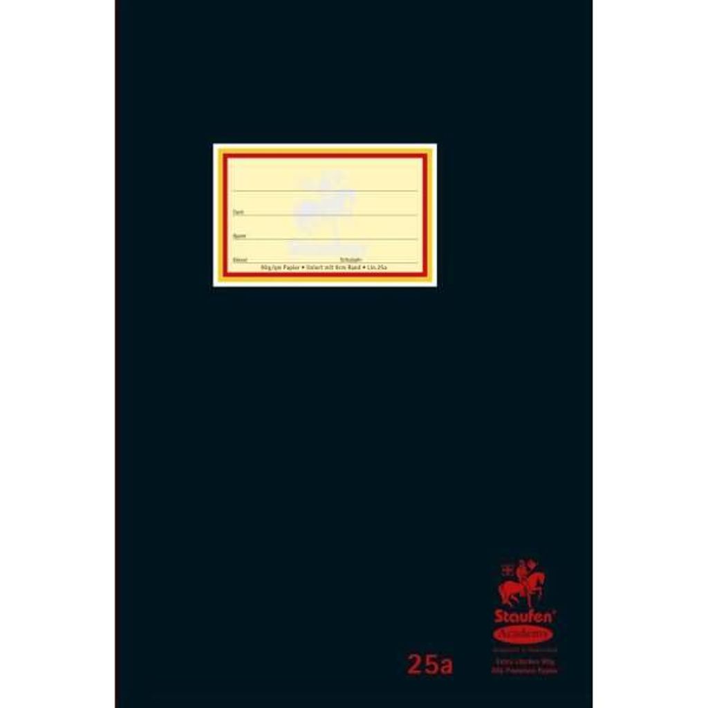 Staufen Schulheft Oberschule 9,0 cm Rand Lineatur 25a liniert DIN A4 Außenrand, 20 Blatt
