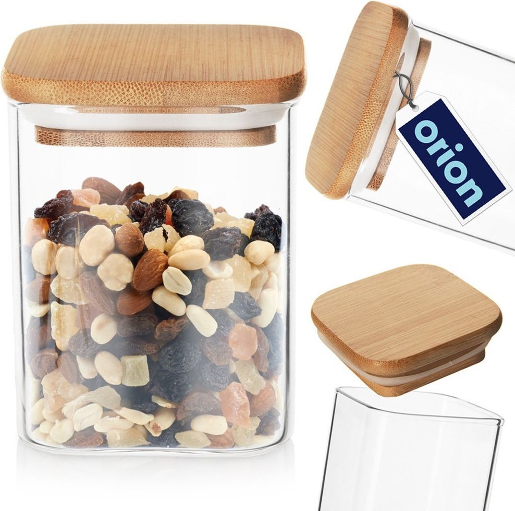 Orion Glasbehälter für trockene Lebensmittel Vorratsglas Küchenglas mit Deckel und Dichtung 850 ml