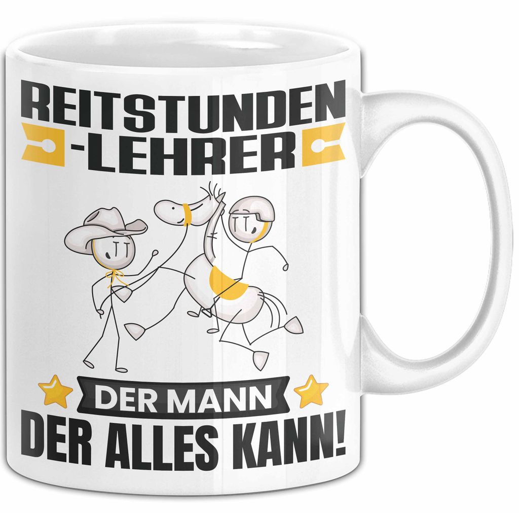 Reitstundenlehrer Tasse Geschenk für Reitstundenlehrer Der Mann Der Alles Kann Geschenkidee zum Geburtstag (Weiß)