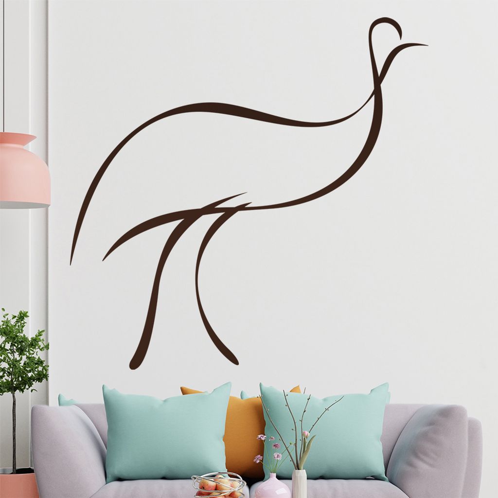 Vogel Linien Wandtattoo in 6 Größen - Wandaufkleber Wall Sticker - Dekoration, Küche, Wohnzimmer, Schlafzimmer, Badezimmer