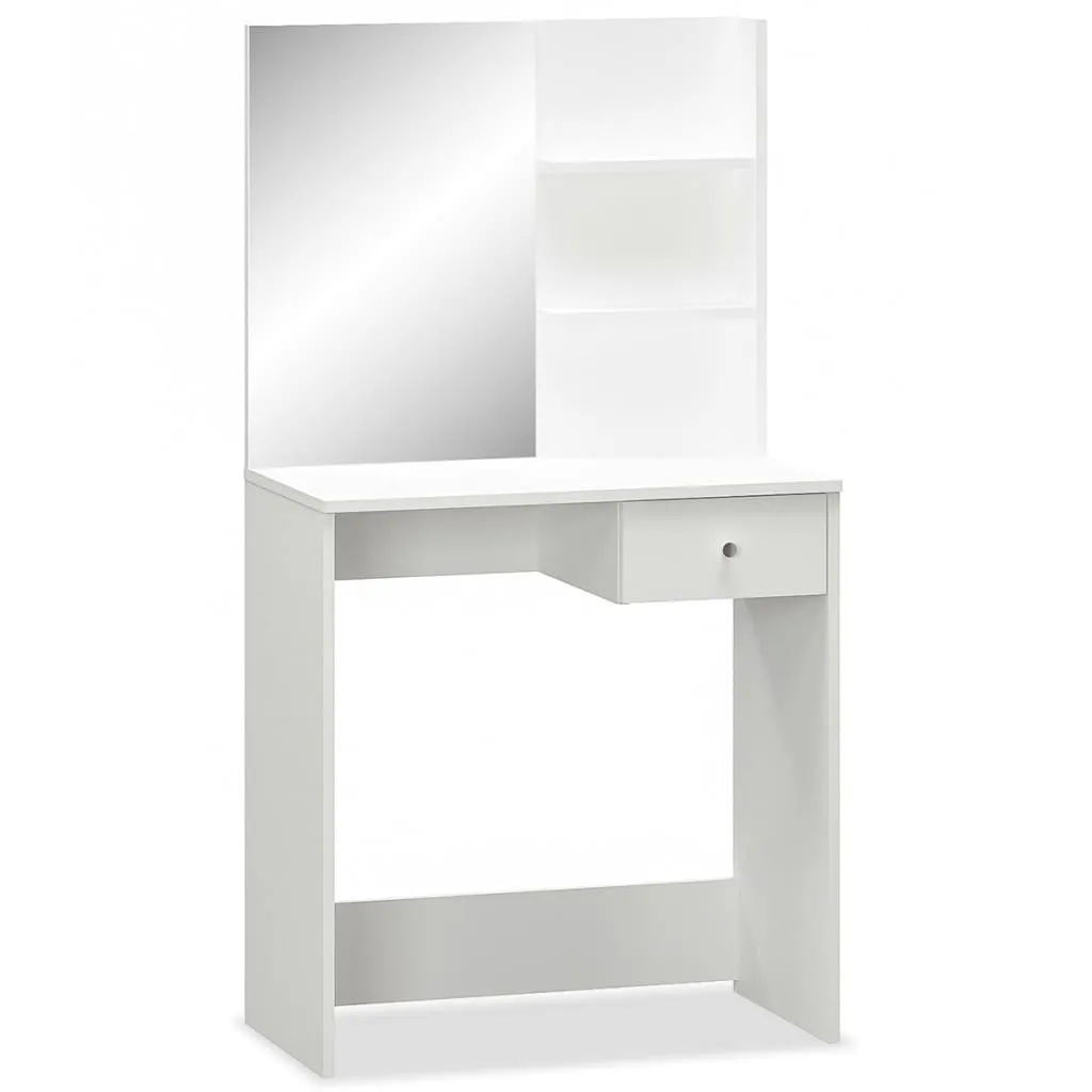 Coiffeuse avec miroir vidaXL pour organiser vos cosmétiques en blanc