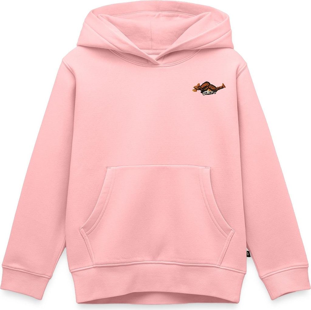 Spreadshirt Pippi Langstrumpf Auf Der Lauer Stick Kinder Premium Hoodie, 134/140 (8 Jahre), Rosa