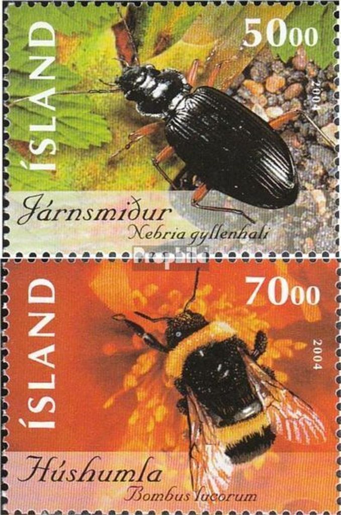 Briefmarken Island 2004 Mi 1075-1076 (kompl.Ausg.) postfrisch Insekten und Spinnen