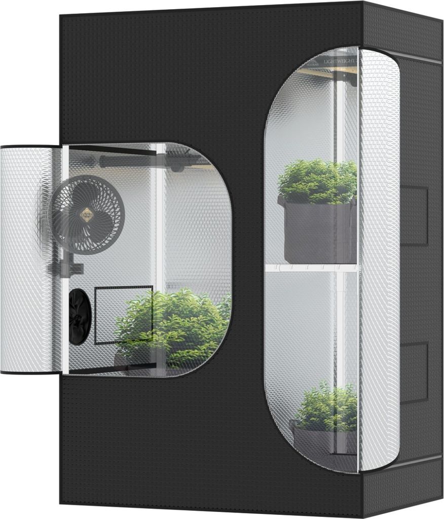 2 in 1 90x60x135 Deluxe 600D Zuchtzelt Gewächshaus Grow Box Growzelt Tent,Growbox,Growschrank Growzelt Zelt The Hookah: 2-in-1 90x60x135 cm