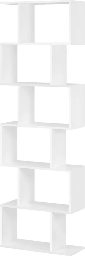 Bibliothèque Étagère en S 6 Niveaux Blanc MDF - 60 x 189,5 x 24 cm