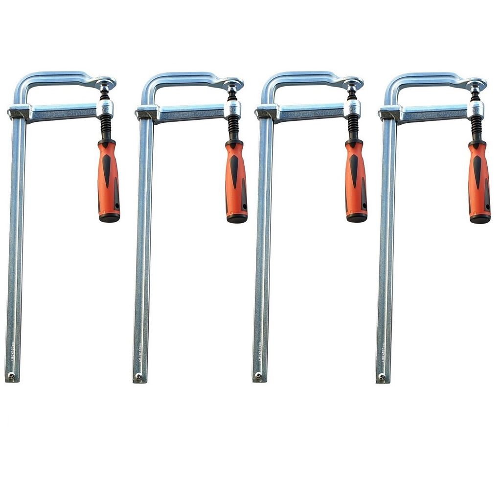 4 Stück Ganzstahl-Schraubzwinge 250 x 120 mm Tischzwinge Produktbild 