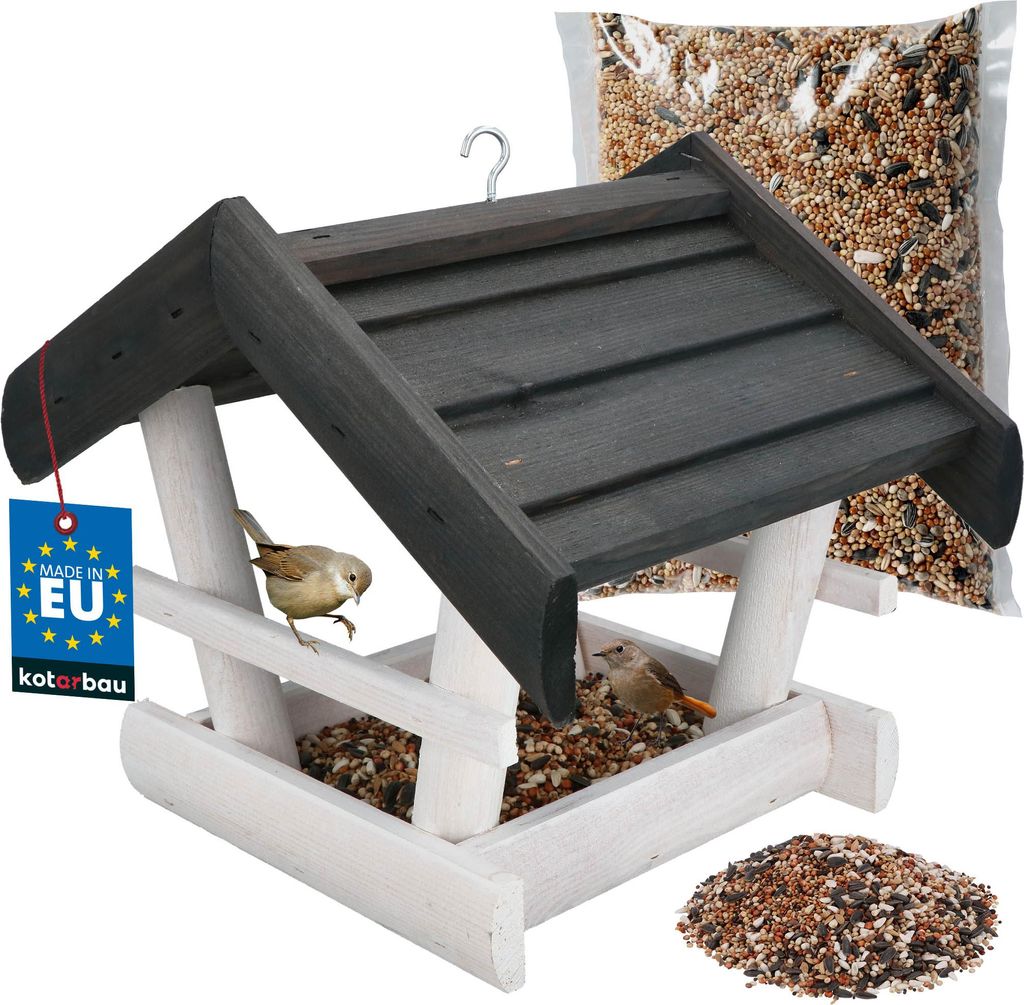 KOTARBAU®mangiatoia per Uccelli 24x30,5x25,5cm Cata Legno Immagine del prodotto 