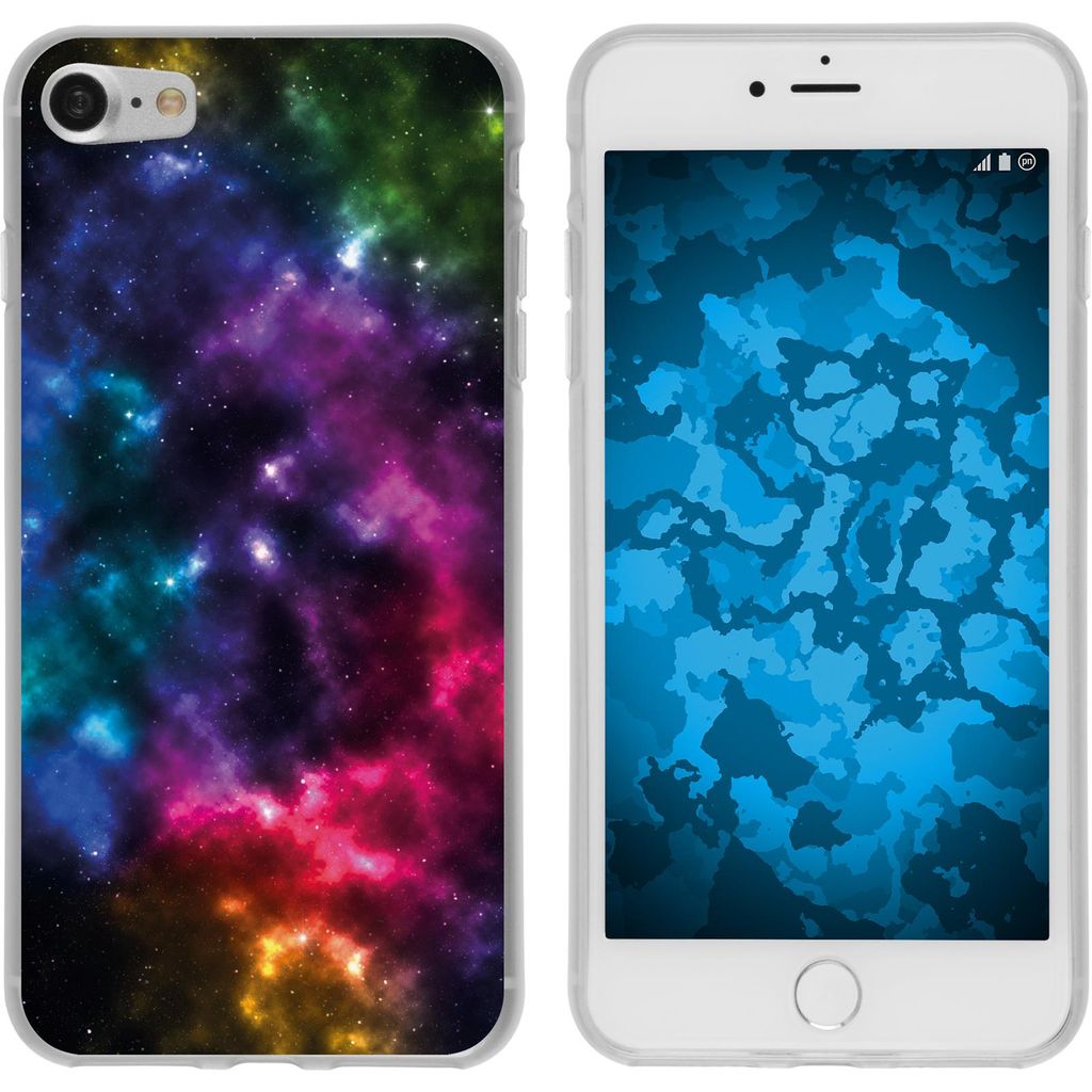PhoneNatic Case kompatibel mit Apple iPhone 7 / 8 / SE 2020 Silikon-Hülle Space Nebula M8