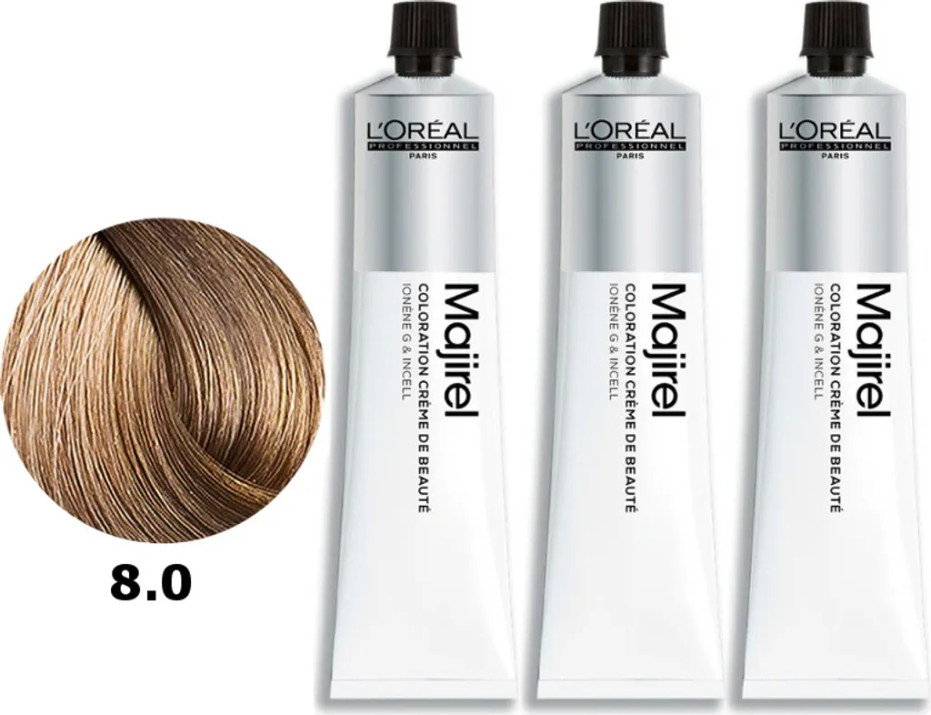 L'Oréal Professionnel Majirel 8.0 - Kit 3 Pezzi 50ml Biondo Naturale