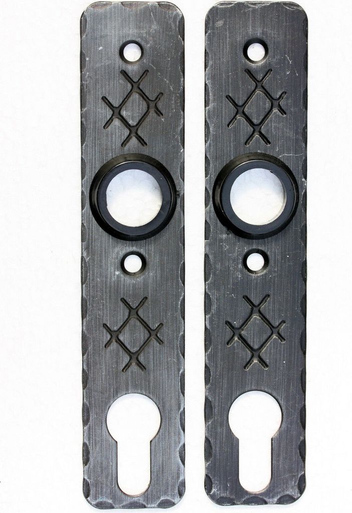 UHRIG 2x Kurzschild geschmiedet aus Stahl, antik schwarz- Produktbild 