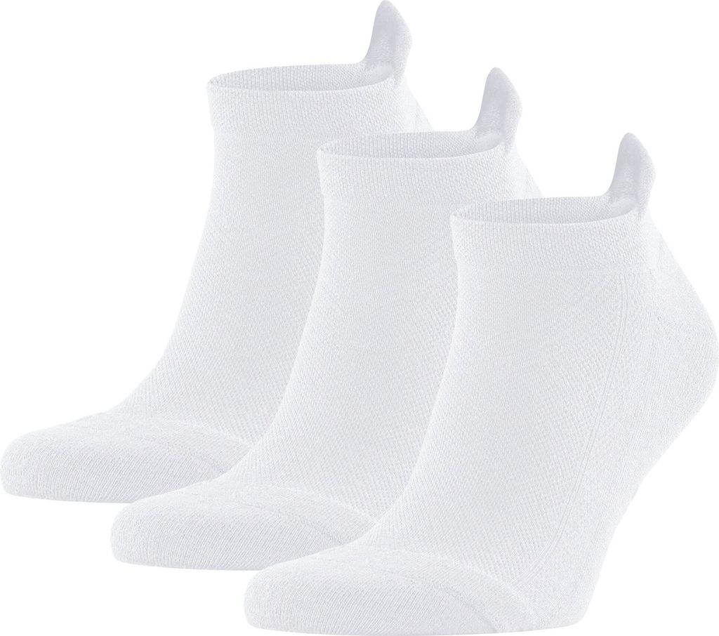 FALKE Uni Sneakersocken 3er Pack - Cool Kick, Socken, Polyester, einfarbig, kurz Weiß 35-36