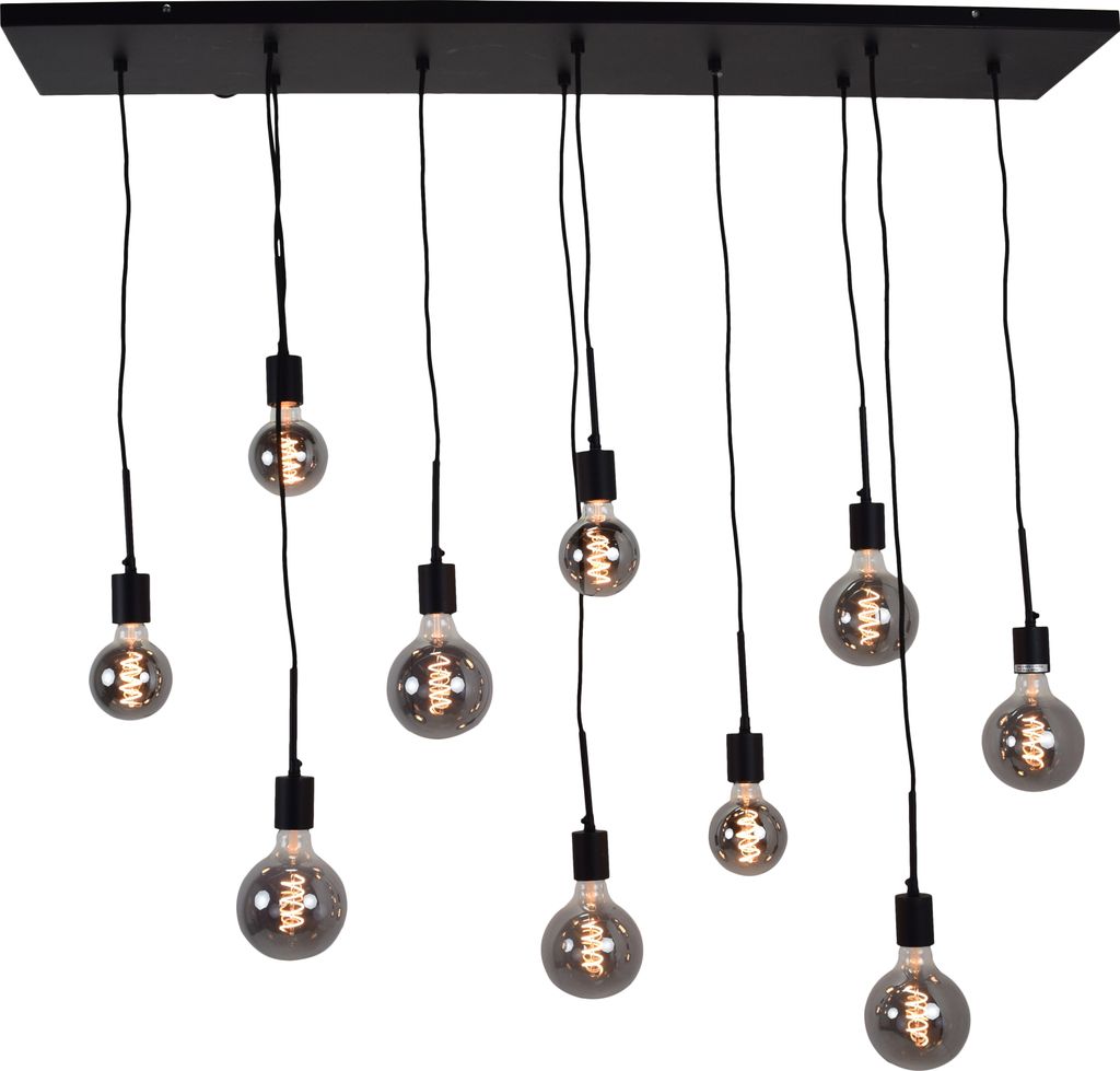 Hängelampe Bulby 10-flammig Schwarz