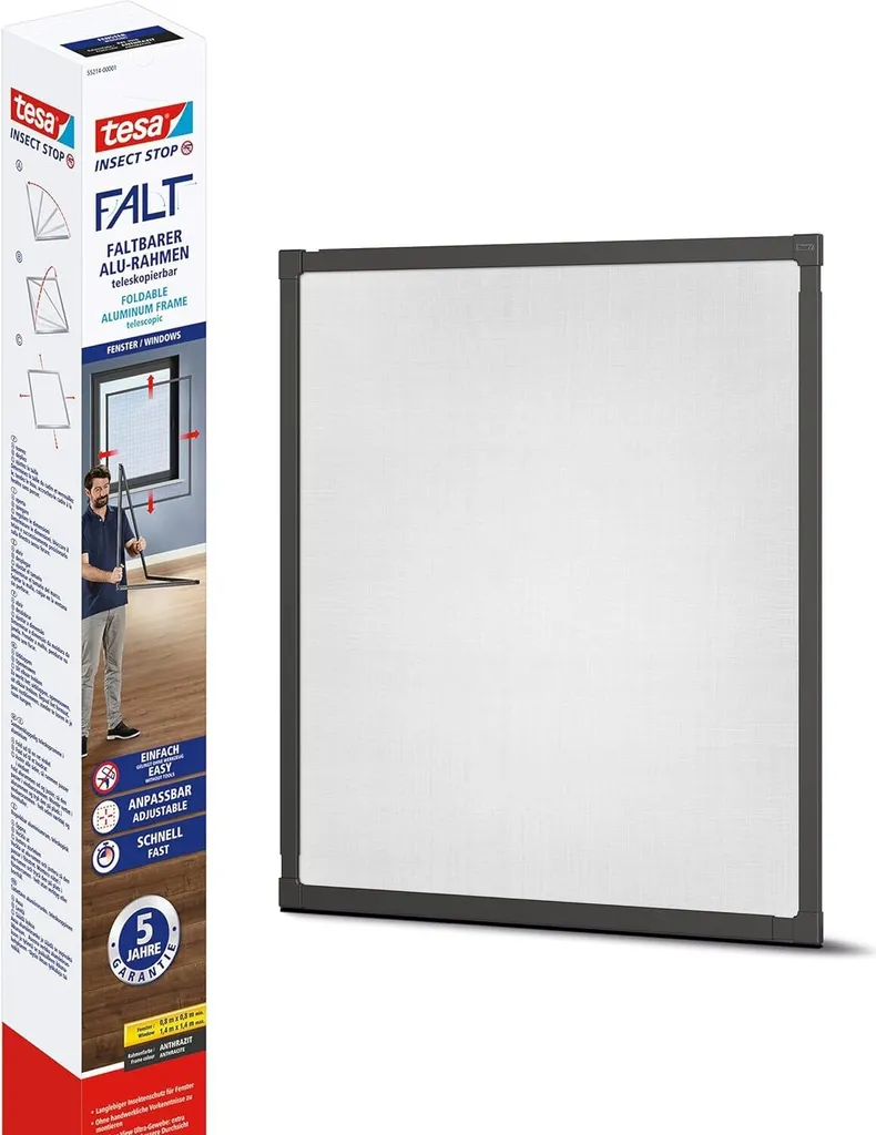 Moustiquaire pour fenêtre 1,4x1,4m tesa ALU FALT protection été calme