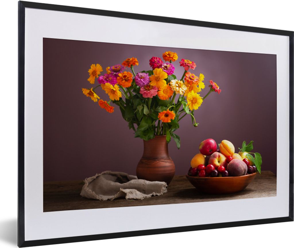 MuchoWow Gerahmtes Poster Stillleben - Sommer - Farben 60x40 cm - Poster mit Schwarzem Bilderrahmen Wandposter Rahmen Foto Bilder - Schlafzimmer ...