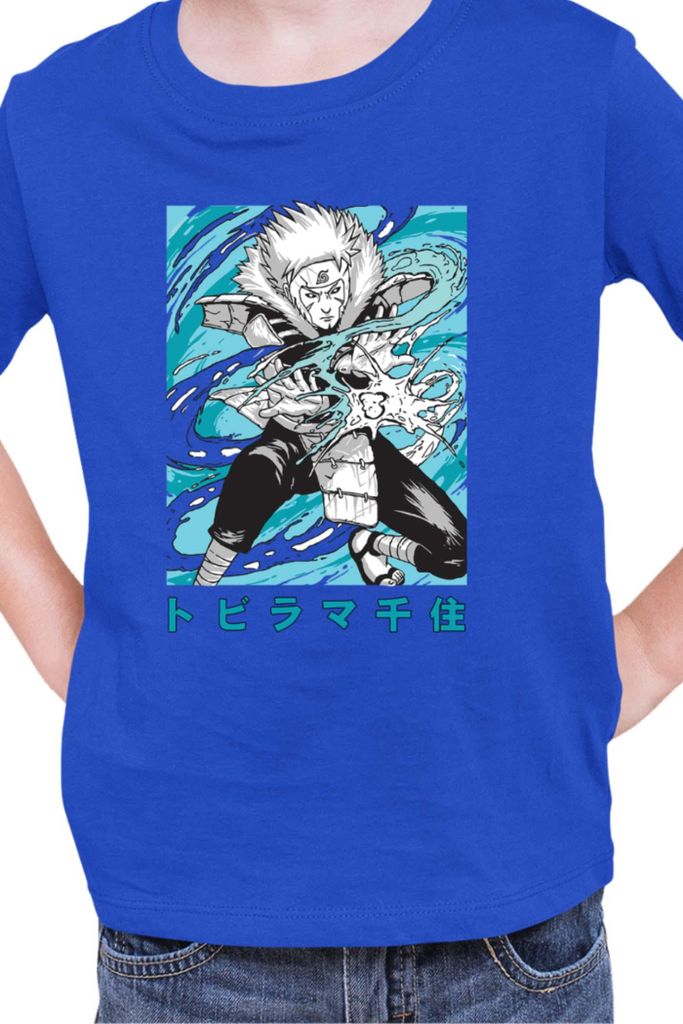 Kinder T-Shirt Naruto Tobirama Senju, 3-4 Jahr - 104 / Blau