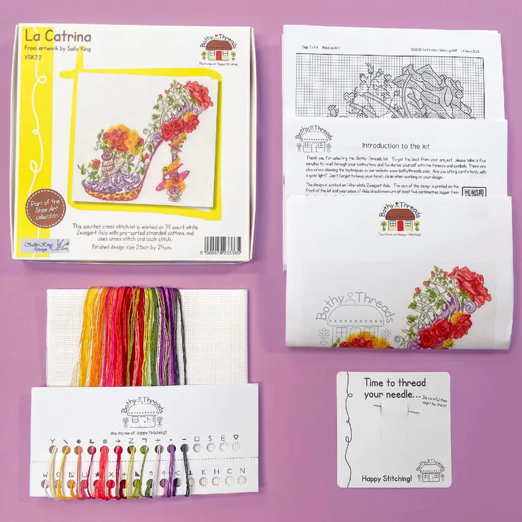 Kit Broderie Point de Croix Bothy Threads La Catrina XSK22 26x24cm