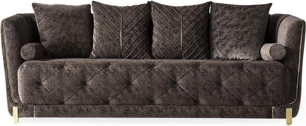 Polstersofa Dreisitzgarnitur Dreisitzer 3er-Sofa Dreisitzcouch Sofa Braunschwarz