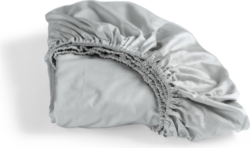 Cinderella Sundays - Spannbettlaken (bis 35 cm) - Satin - 90x200 cm - Light Grey