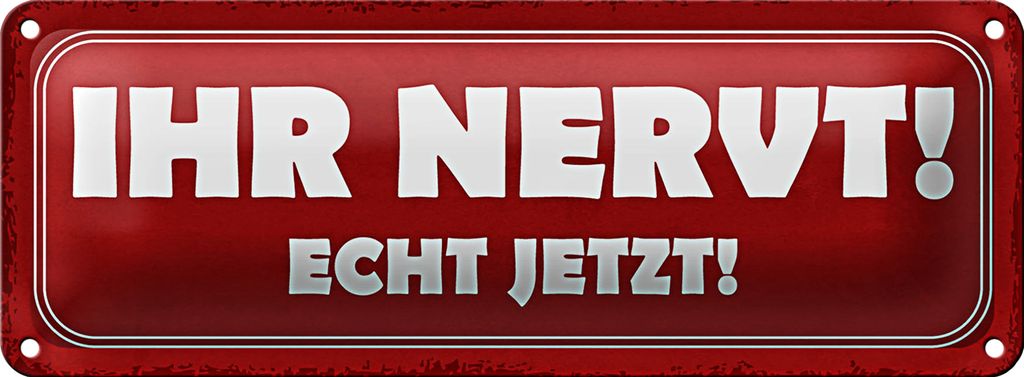 Blechschild Spruch 27x10cm ihr nervt echt jetzt Dekoration