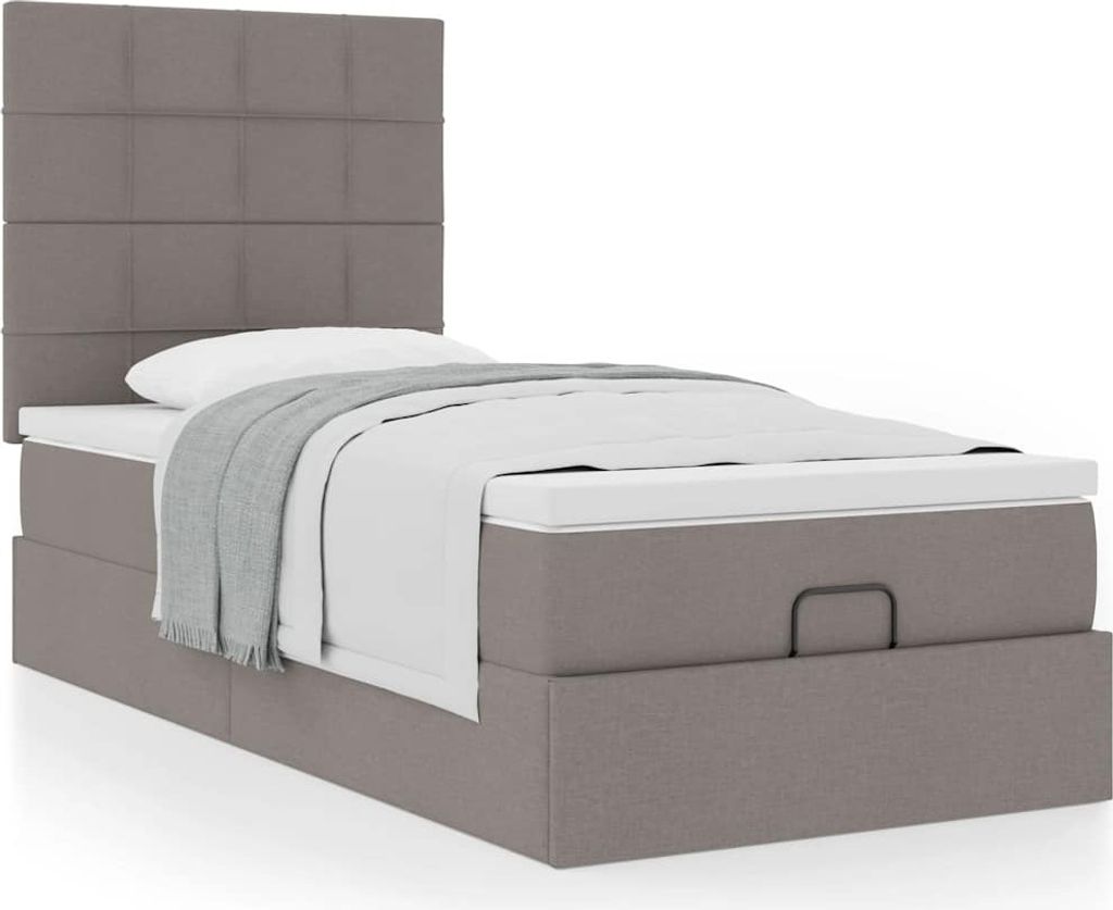 Maison Exclusive - Ottoman-Bett mit Matratze Taupe 90x200 cm Stoff