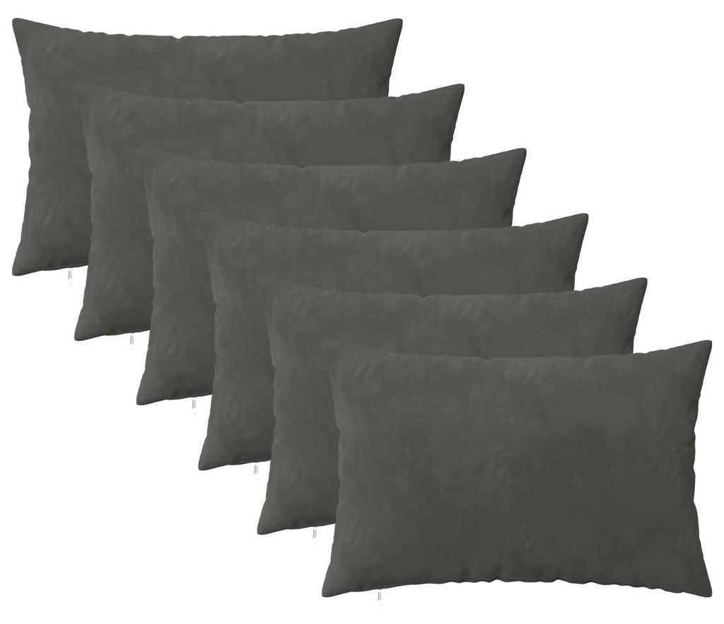 vidaXL, housses de coussin, 6 pièces, HEERLEN, gris foncé, Image du produit 