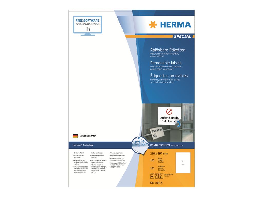 HERMA Special - Samoprzylepne, usuwalne, matowe etykiety Zdjęcie produktu 