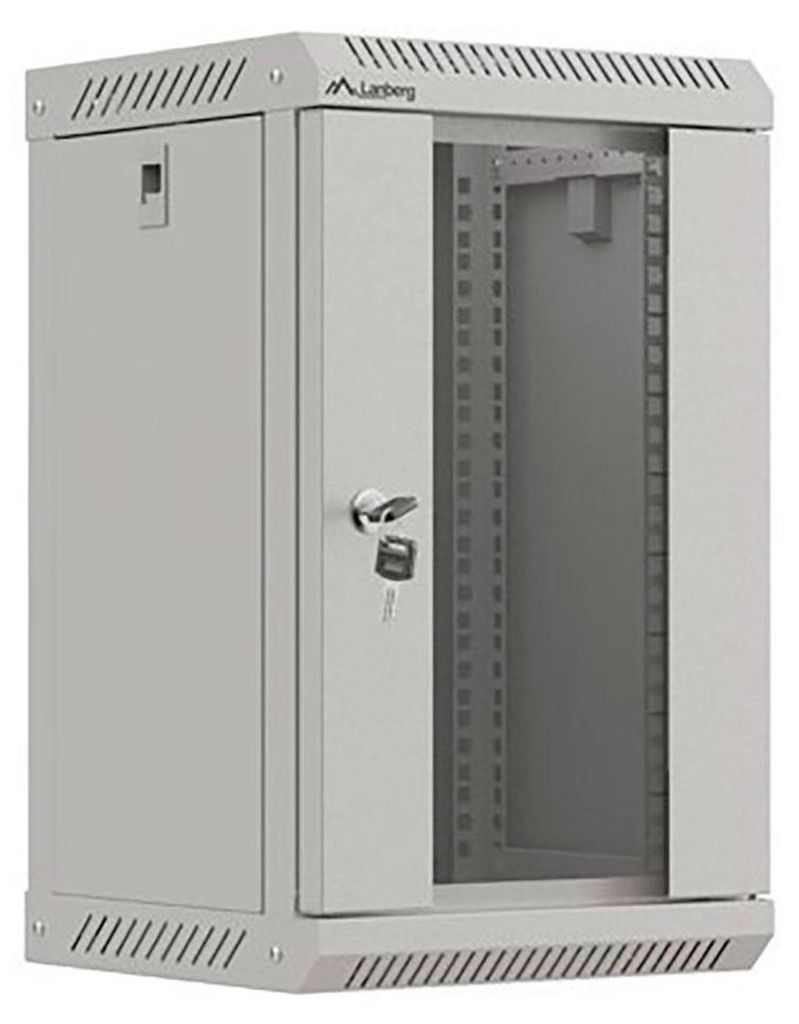 Lanberg WF11-3309-10S, Nástěnný regál, 9U, 30 kg, Zámek, Obrázek produktu 