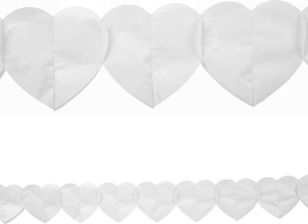 Papier Girlande weiße Herzen 6m Produktbild 