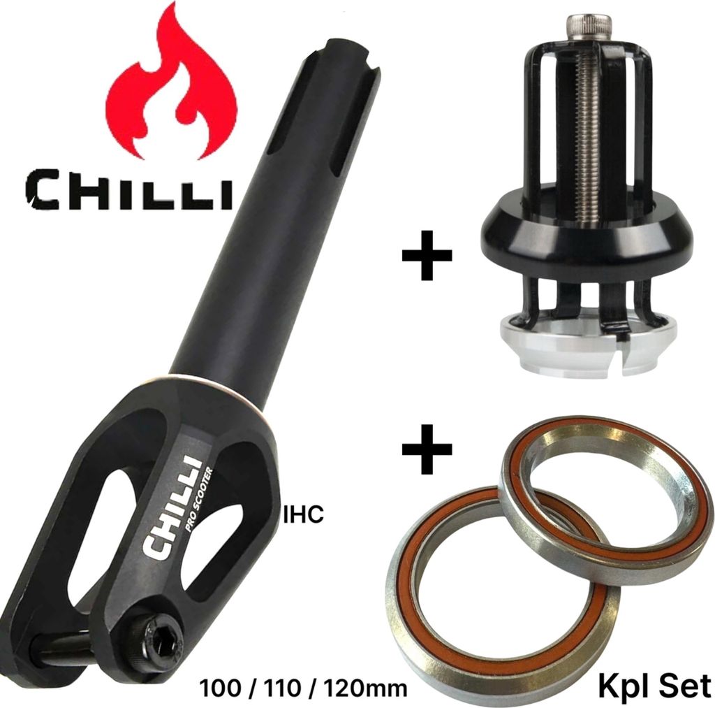 Chilli Pro Scooters Slim Cut Stunt-Scooter Fork IHC Kit + Headset Schwarz