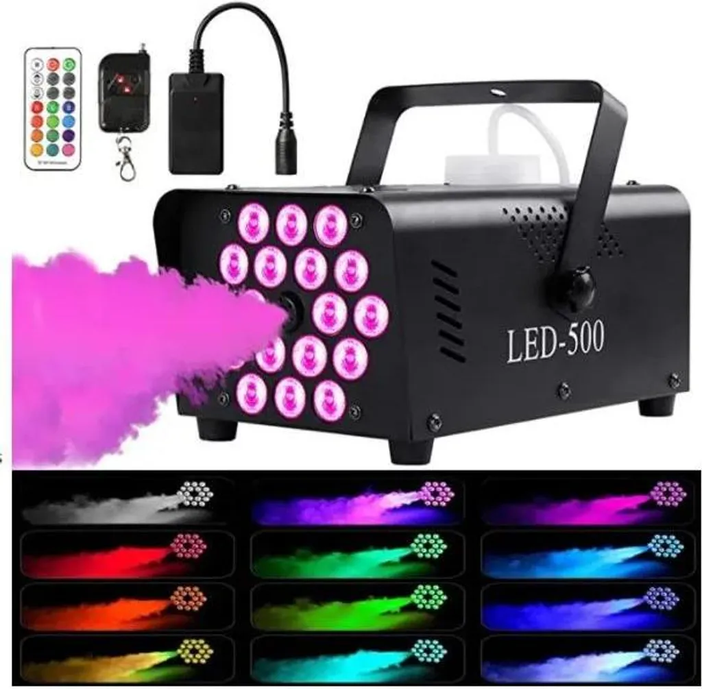 Macchina del Fumo 18 LED RGB 900W con Telecomando - Effetto Professionale