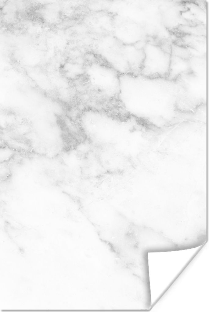MuchoWow Poster Marmor - Weiß - Grau - Luxus - Marmoroptik - Stein 120x180 cm - Kunstposter