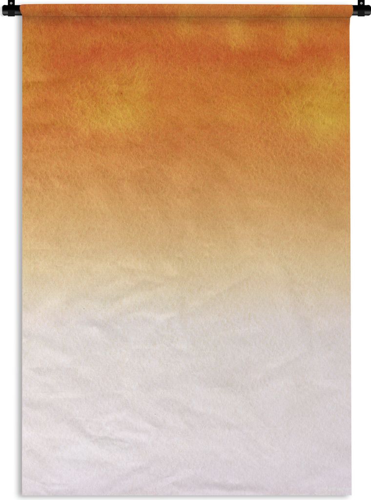 MuchoWow Wandteppich Wandbehang Aquarell - Orange - Weiß 60x90 cm Tapisserie Dekoration Wandtuch - Foto-Teppich - Abwaschbar