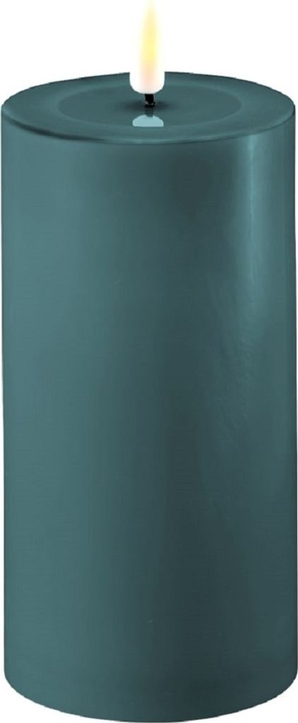 LED Kerze Jade Green 7,5 x 15 cm
