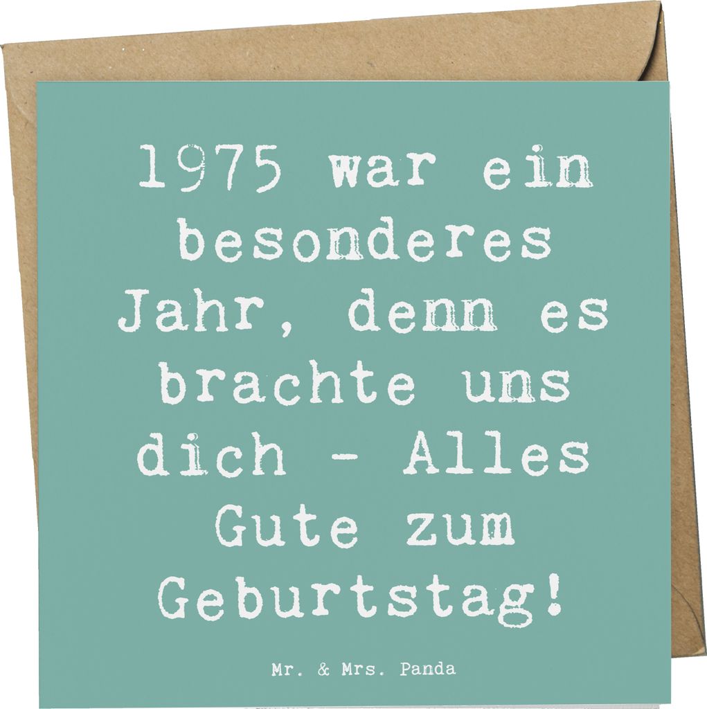 Mr. & Mrs. Panda Grußkarte Spruch 1975 Geburtstag - Meeresbrise - Geschenk, Klappkarte, Alles Gute zum, faltkarte, Jahr, Geburtstagsgeschenk, Happ...