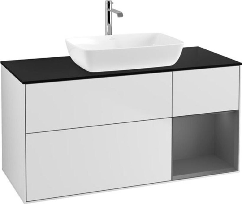V&B Waschtischunterschrank Wandbeleuchtung Finion 120cm, Pl b m, Rg A m Lac, wh. m Lac