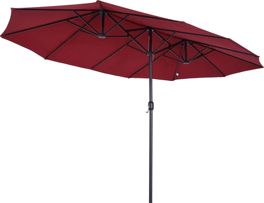 Parasol Double pour Grande Tablée 4.5m Rouge Bordeaux Spécial Famille