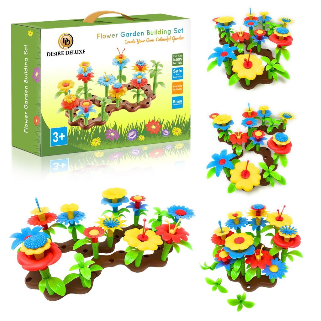 Blumengarten Spielzeug für Mädchen, DIY Bouquet Sets Geschenk für 3-6 Jährige Mädchen, Kunst Blumenarrangement Spielzeug für Kinder 54 St