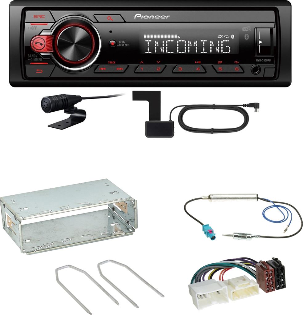 Pioneer MVH-330DAB Bluetooth Digitalradio Einbauset für Mercedes Citan W415