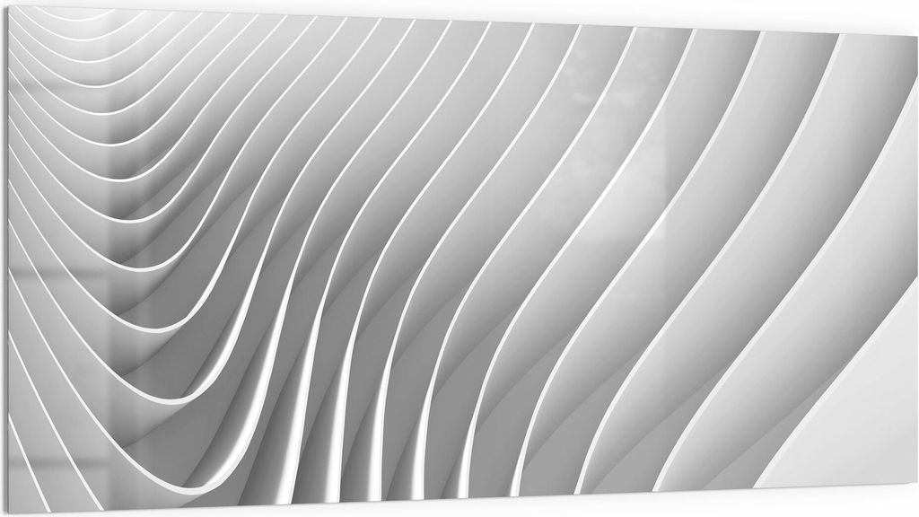 DEQORI Küchenrückwand Glas 100x50 cm 'Lamellendesign' Spritzschutz Bad Rückwand