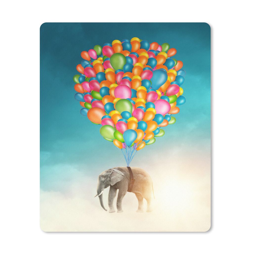 MuchoWow Mauspad Mousepad Elefant - Luftballons - Farben 30x40 cm - Mousepads - Maus Mat - Pad - Mausunterlage - Mausmatten