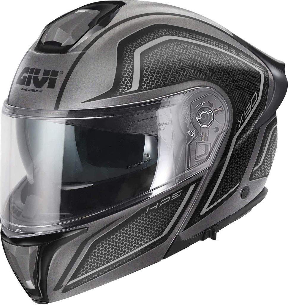 Modular Helm GIVI X50 Hologram Matt Titan Schwarz Grau größe XS