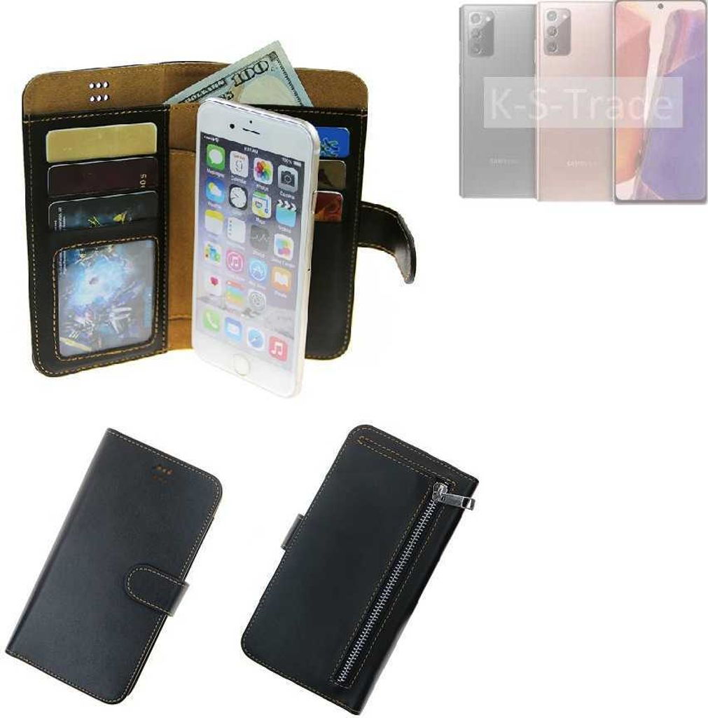 K-S-Trade Schutz Hülle kompatibel mit Galaxy Note 20 LTE Klapphülle Case Phone cover Slim Handytasche Handy Hülle schwarz aus Kunstleder (1 Stk)