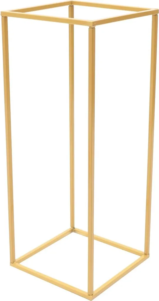 Colonne de fleurs dorée et support de vase design pour réception chic