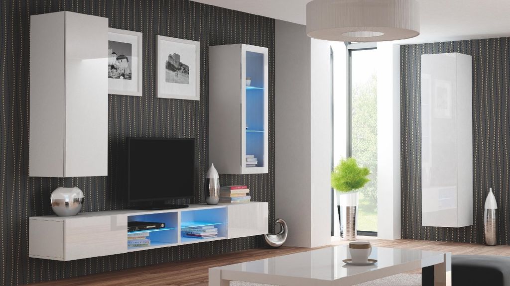 Halmar Komoda Livo KM-100 - biały / biały połysk Zdjęcie produktu 3