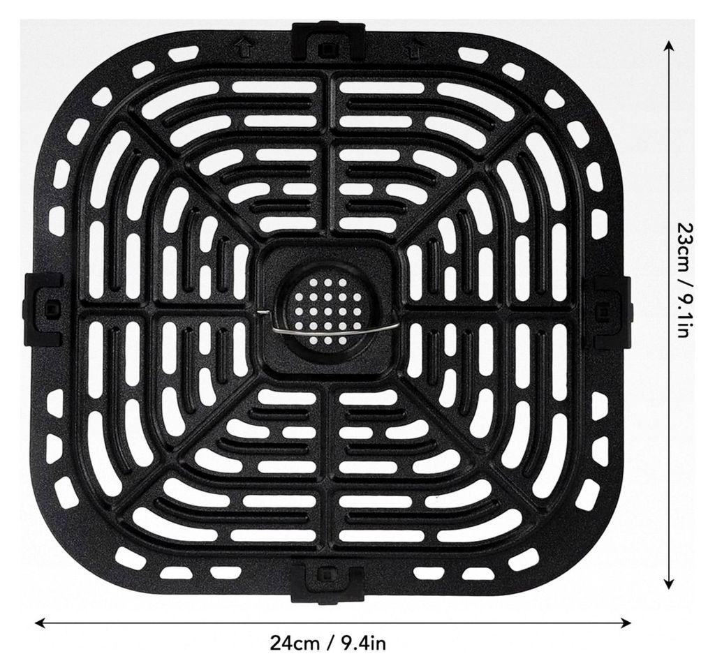 Ersatzgrillplatte für Luftfritteuse, quadratisch, Grillpfanne aus 304 Edelstahl