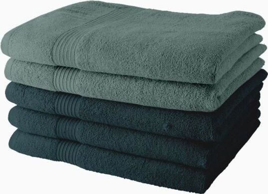 Badetücher Today, 5er Set, 70x130 cm, 100% Baumwolle, 450 GSM, 3 Pfau + 2 Celadon