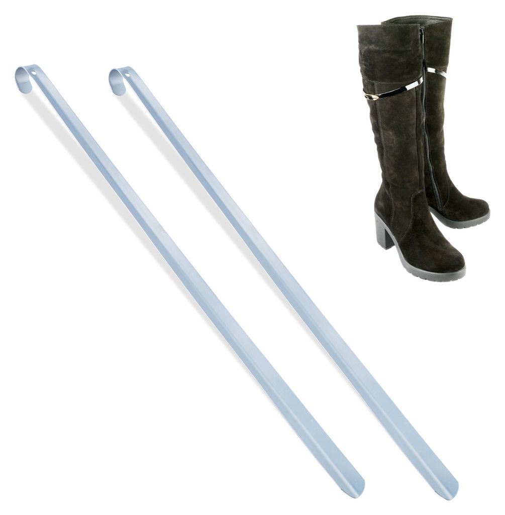 Relaxdays Schuhlöffel lang, 2er Set, 70 cm, Schuhanzieher Produktbild 